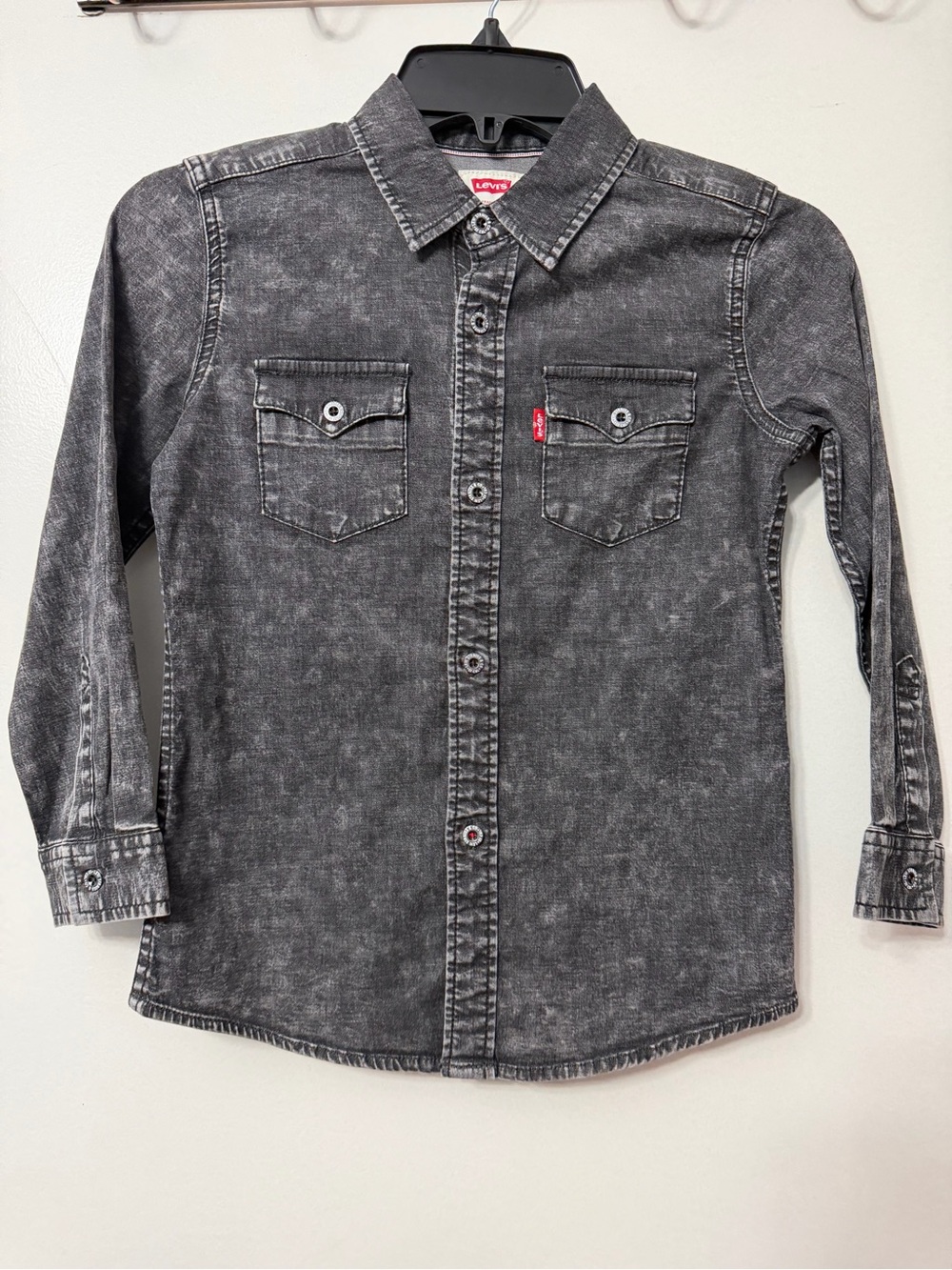 Levi's Men's Washed Black Denim Button-Down Shirt
